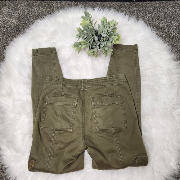 Anthropologie Size 26 Green Austen Embroidered Utility Pants - Picture 6 of 10